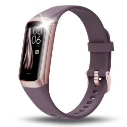 Smartwatch Smartband Damski Angelo C60 bordowy AMOLED Ciśnienie Rozmowy Tętno Menu PL