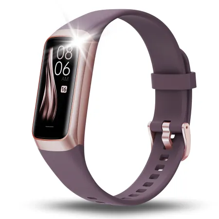 Smartwatch Smartband Damski Angelo C60 bordowy AMOLED Ciśnienie Rozmowy Tętno Menu PL