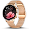 Smartwatch Damski Elegancki Zegarek AMOLED Rozmowy BT 3 Paski Złoty PL IP68