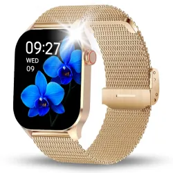 Smartwatch Zegarek Damski Angelo AW98 złoty Tętno Ciśnienie Sen Rozmowy SMS Menu PL 5 Pasków