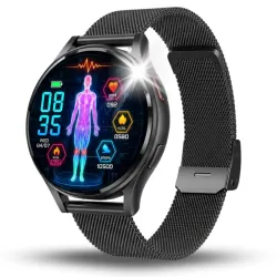 Smartwatch Zegarek Kardiowatch Damski Angelo AG30 czarny Glikemia BPM EKG HRV Rozmowy Menu PL