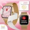 Smartwatch Zegarek Damski Angelo AK88 srebrny Rozmowy Puls Powiadomienia Menu PL