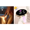 Smartwatch Damski Zegarek Rozmowy BT Zdrowie Sen SMS Polskie Menu Złoty