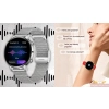 Smartwatch Damski Elegancki Zegarek AMOLED Rozmowy BT 3 Paski Złoty PL IP68