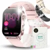 Smartwatch Damski Zegarek Angelo AT571 Różowy Ciśnienie Kardio Rozmowy EKG AMOLED Puls Menu PL