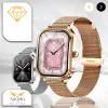 Smartwatch Damski Zegarek Angelo AK88 złoty Rozmowy Puls Powiadomienia Menu PL 4 Paski