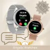 SMARTWATCH DAMSKI ZEGAREK ANGELO AX19 SREBRNY ROZMOWY CIŚNIENIE PULS CYRKONIE MENU PL