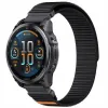 Pasek Nylonowy czarno-pomarańczowy (22mm) Do Garmin Fenix 5 6 7 8 E Pro Solar Instinct Epix QuickFit