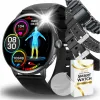 Smartwatch Męski Zegarek Angelo AT473 Czarny Glukoza Rozmowy Ciśnienie EKG AMOLED Puls Menu PL