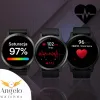 Smartwatch Męski Zegarek Angelo DM76 czarny GPS Wodoodporny Rozmowy AMOLED Sport Puls Menu PL