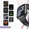 Smartwatch Damski Zegarek Angelo AK62 czarny Rozmowy SMS Sport Zdrowie Menu PL 4 Paski