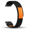 Pasek Nylonowy czarno-pomarańczowy (22mm) Do Garmin Fenix 5 6 7 8 E Pro Solar Instinct Epix QuickFit