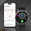 Smartwatch Męski Zegarek Angelo AT472 czarny Glukoza Rozmowy Ciśnienie EKG Amoled Puls Menu PL