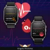 Smartwatch Męski Zegarek Angelo AT571 Czarny Ciśnienie Kardio Rozmowy EKG AMOLED Puls Menu PL