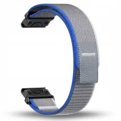 Pasek Nylonowy Niebiesko-Szary (26mm) Do Garmin Fenix 3 5X 6X Pro 7X Pro 8 51mm Sapphire AMOLED