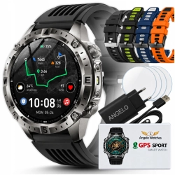 SMARTWATCH MĘSKI SPORTOWY GPS AMOLED MAPY OFFLINE ROZMOWY BT KOMPAS LATARKA