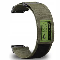 PASEK NYLONOWY ZIELONO-CZARNY (26mm) DO GARMIN FENIX 3 5X 6X PRO 7X PRO 8 51mm SAPPHIRE AMOLED