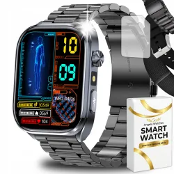 Smartwatch Kardiowatch Męski Angelo AT572 czarny Zegarek EKG HRV Sms Rozmowy Menu PL