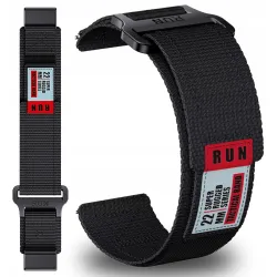 PASEK NYLONOWY CZARNY (22mm) DO GARMIN FENIX 5 6 7 8 E PRO SOLAR INSTINCT EPIX QUCIKFIT