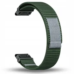 Pasek Nylonowy zielono-szary (22mm) Do Garmin Fenix 5 6 7 8 E Pro Solar Instinct Epix QuickFit