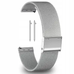 UNIWERSALNA BRANSOLETA MESH SREBRNA DO SMARTWATCHA 20 mm + TELESKOPY JAKOŚĆ