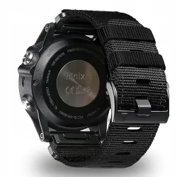 PASEK NYLONOWY CZARNY (22mm) DO GARMIN FENIX 5 6 7 8 E PRO SOLAR INSTINCT EPIX QUCIKFIT