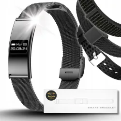 Smartwatch Smartband Damski Angelo B8 czarny Inteligentna Bransoleta EKG Puls Sport Menu PL