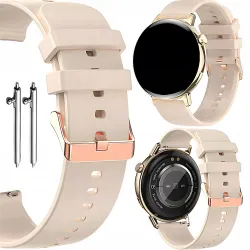 UNIWERSALNY BEŻOWY PASEK SILIKONOWY DO SMARTWATCHA ZEGARKA + TELESKOPY 22MM