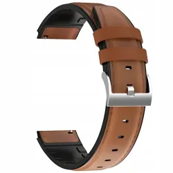 PASEK SKÓRZANY DO ZEGARKA SMARTWATCHA 20mm UNIWERSALNY BRĄZOWY + TELESKOPY
