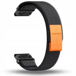 Pasek Nylonowy Czarno-Szary (26mm) Do Garmin Fenix 3 5X 6X Pro 7X Pro 8 51mm Sapphire AMOLED