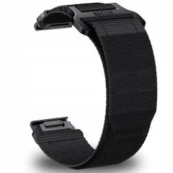 PASEK NYLONOWY CZARNY (26mm) DO GARMIN FENIX 3 5X 6X PRO 7X PRO 8 51mm SAPPHIRE AMOLED