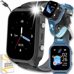 Smartwatch Dla Dziecka Angelo AW56 czarny GPS 4G Rozmowy Etui SIM Aparat Telefon Gry Menu PL