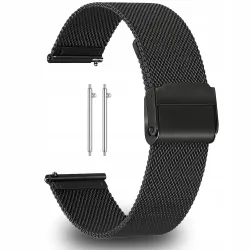 UNIWERSALNA BRANSOLETA MESH CZARNA DO ZEGAREK SMARTWATCH 20 mm TELESKOPY