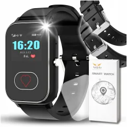 Smartwatch Dla Seniora Zegarek 4G Fnkcja SOS GPS Rozmowy Lokalizator IPX8