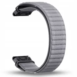 Pasek Nylonowy jasny szary (22mm) Do Garmin Fenix 5 6 7 8 E Pro Solar Instinct Epix QuickFit