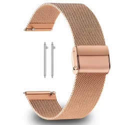 UNIWERSALNA BRANSOLETA MESH ZŁOTY RÓŻ DO ZEGAREK SMARTWATCH 22 mm TELESKOPY