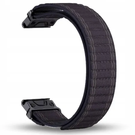 Pasek Nylonowy czarno-granatowy (22mm) Do Garmin Fenix 5 6 7 8 E Pro Solar Instinct Epix QuickFit