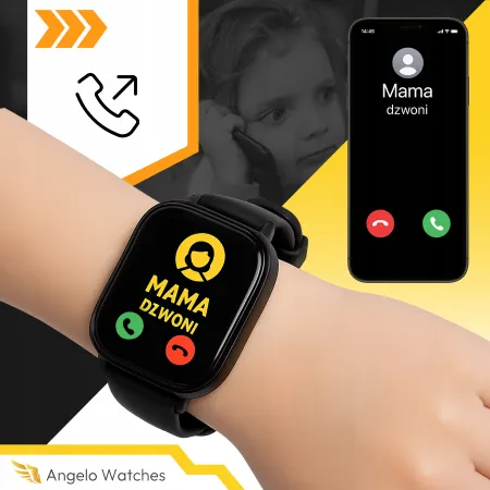 Smartwatch Dla Dziecka Angelo A26 różowy Zegarek Dziecięcy Telefon SIM Gry Nauka Bajki Aparat