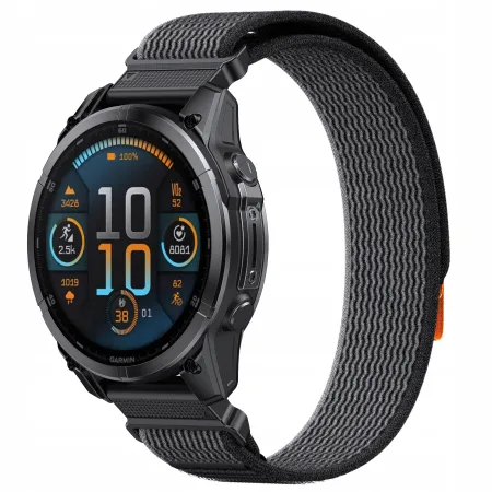 Pasek Nylonowy Czarno-Szary (26mm) Do Garmin Fenix 3 5X 6X Pro 7X Pro 8 51mm Sapphire AMOLED