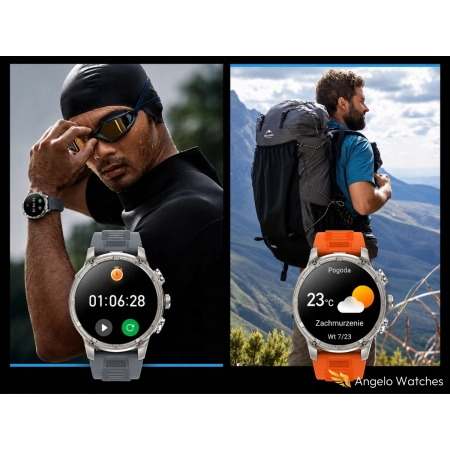 SMARTWATCH MĘSKI SPORTOWY LATARKA ROZMOWY MOCNA BATERIA MILITARNY ZEGAREK