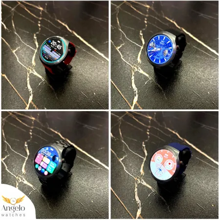 Smartwatch Zegarek Męski Angelo AT475 czarny Kardiowatch EKG HRV Rozmowy Menu PL 4 Paski