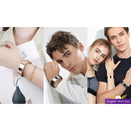 Smartwatch Smartband Damski Angelo B8 srebrny Inteligentna Bransoleta EKG Puls Sport Menu PL