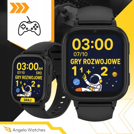 Smartwatch Dla Dziecka Angelo A26 różowy Zegarek Dziecięcy Telefon SIM Gry Nauka Bajki Aparat