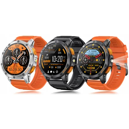Smartwatch Męski Angelo AWK67 czarny GPS Wodoodporny Sport Rozmowy Menu PL