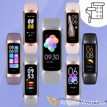 Smartwatch Smartband Angelo C60 czarny AMOLED Rozmowy Sport Ciśnieniomierz Szkło Menu PL