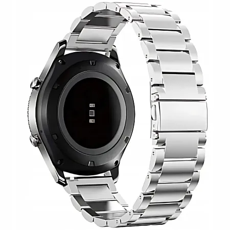 PASEK BRANSOLETA DO ZEGARKA SMARTWATCHA UNIWERSALNA 22mm SREBRNA TELESKOPY