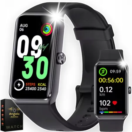 Smartwatch Smartband Angelo R11 czarny AMOLED Sport Puls Tlen Powiadomienia Menu PL
