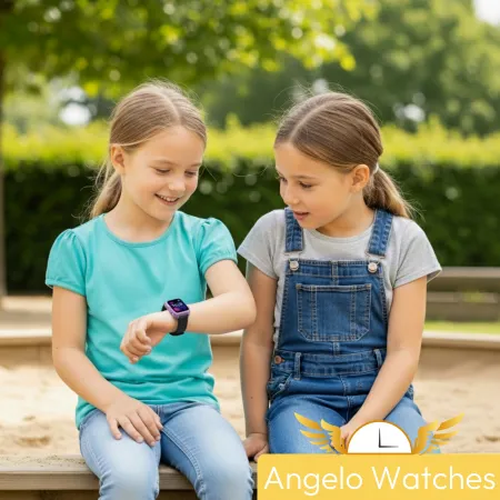 Smartwatch Dla Dziecka Angelo AT52 różowy GPS 4G Rozmowy SIM Aparat Telefon Nauka Menu PL