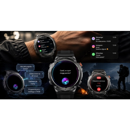 SMARTWATCH MĘSKI GPS WODOODPORNY SMART WATCH ZEGAREK AMOLED TRASY MAPY