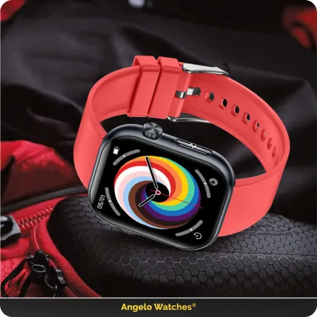Smartwatch Dla Seniora Angelo AT587 czarny Zegarek Kardiowatch Rozmowy EKG HRV 5 Pasków Menu PL